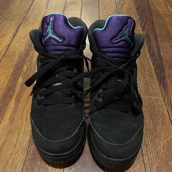 Nike Air Jordan 5 Retro BLACK GRAPE PURPLE   440888-007 YOUTH Size 5Y Womens 6.5 - Picture 3 of 8